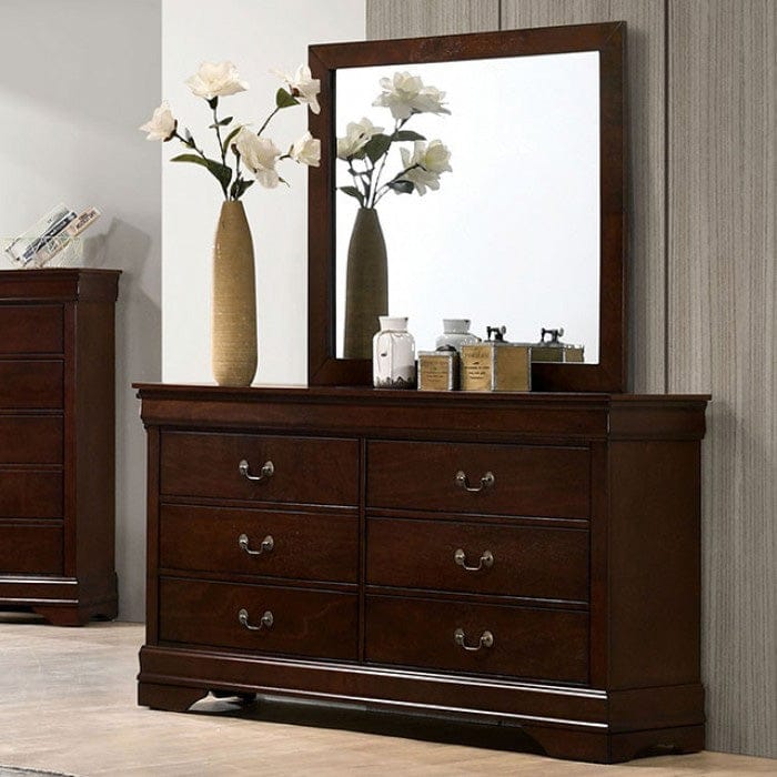 Furniture of America - Louis Philippe Dresser in Dark Cherry - FM7866CH-D