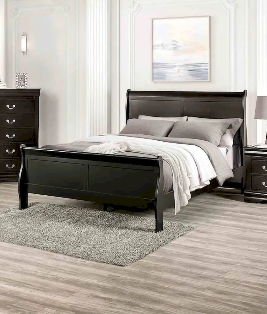 Furniture of America - Louis Philippe - Full Bed, Black - FM7866BK-F-BED view 1