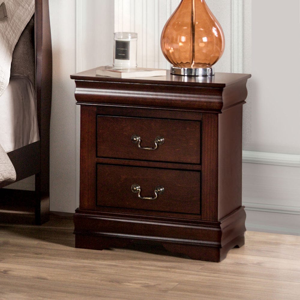 Furniture of America - Louis Philippe Nightstand in Dark Cherry - FM7866CH-N View 1