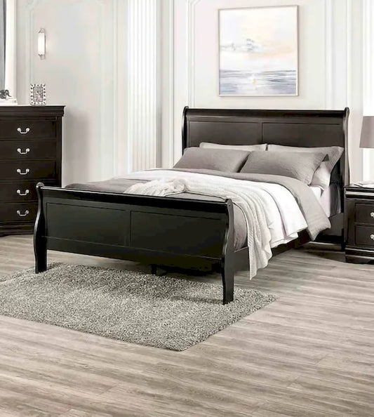 Furniture of America - Louis Philippe - Queen Bed, Black - FM7866BK-Q-BED view 1
