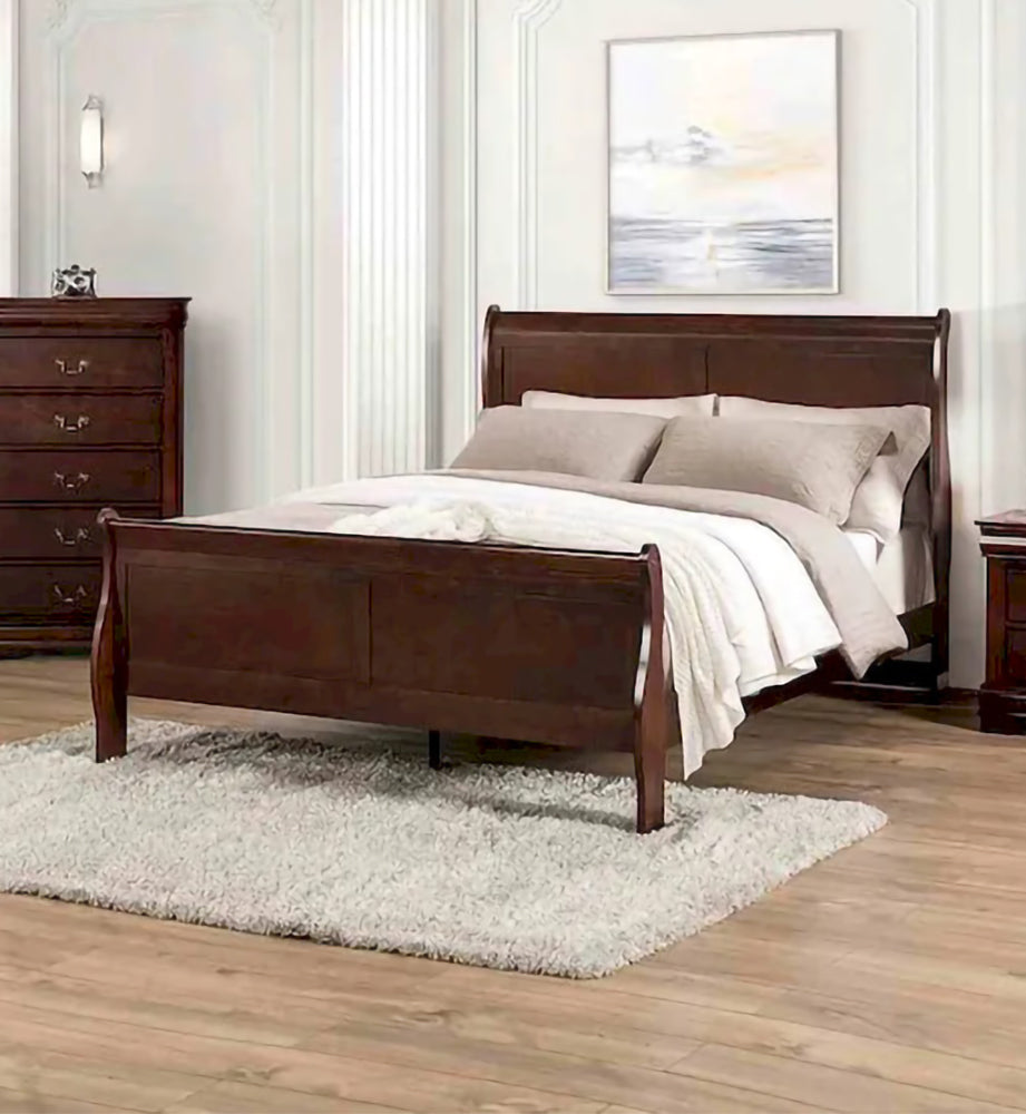 Furniture of America - Louis Philippe - Queen Bed, Cherry - FM7866CH-Q-BED view 1
