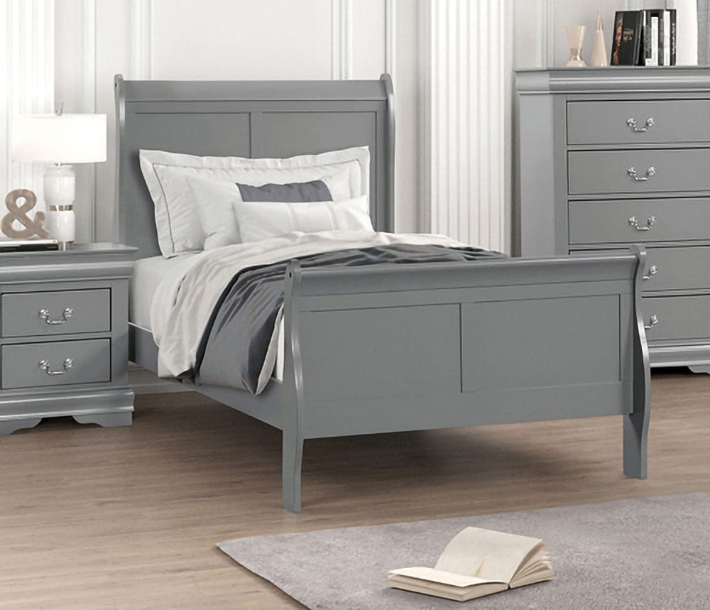 Furniture of America - Louis Philippe Twin Bed in Gray - FM7866GY-T-BED View 1