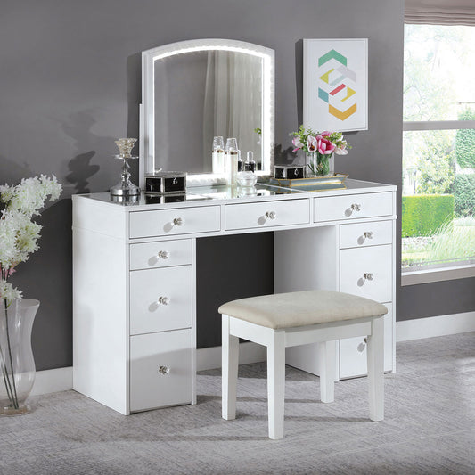 Furniture of America - Louise Vanity w/ Stool in White - FOA-DK5240-SET View 1