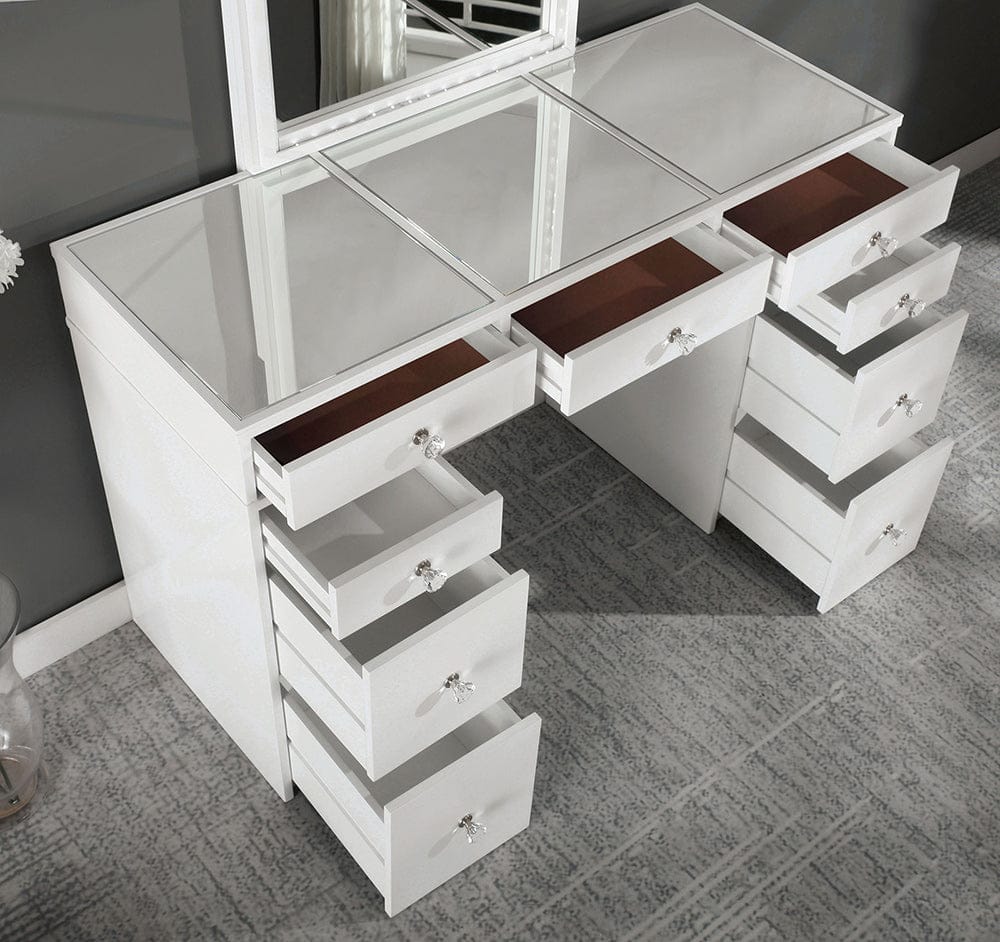 Furniture of America - Louise Vanity w/ Stool in White - FOA-DK5240-SET View 2