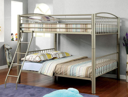 Furniture of America - Lovia Full/Full Bunk Bed in Metallic Gold - CM-BK1037F View 1