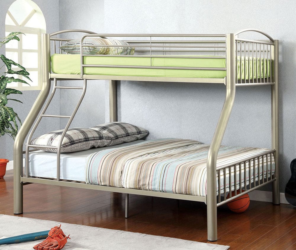 Furniture of America - Lovia Twin/Full Bunk Bed in Metallic Gold - CM-BK1037TF View 1