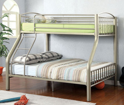 Furniture of America - Lovia Twin/Full Bunk Bed in Metallic Gold - CM-BK1037TF View 1