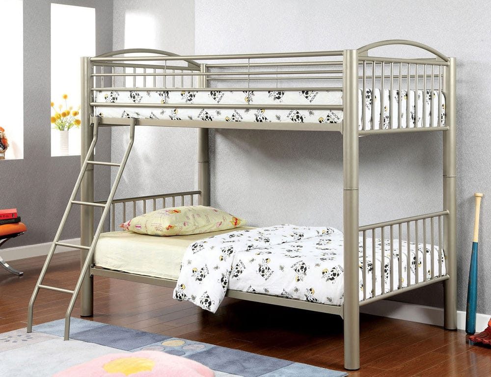 Furniture of America - Lovia Twin/Twin Bunk Bed in Metallic Gold - CM-BK1037T View 1