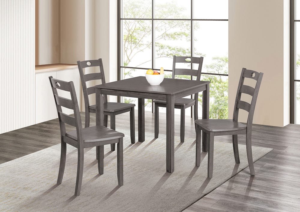 Furniture of America - Lubbock 5 Pc. Dining Table Set in Gray - FM3419GY-T-5PK View 1