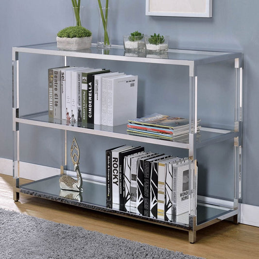 Furniture of America - Ludvig Sofa Table in Chrome/Clear - CM4153S View 1