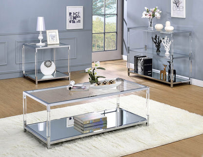 Furniture of America - Ludvig Sofa Table in Chrome/Clear - CM4153S View 2