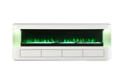 Furniture of America - Luken 71" TV Stand w/ Electric Fireplace in White - FM-AC8010WH-TV View 7