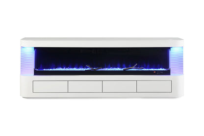 Furniture of America - Luken 71" TV Stand w/ Electric Fireplace in White - FM-AC8010WH-TV View 8