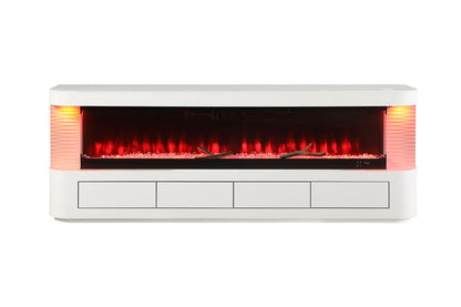 Furniture of America - Luken 71" TV Stand w/ Electric Fireplace in White - FM-AC8010WH-TV View 9