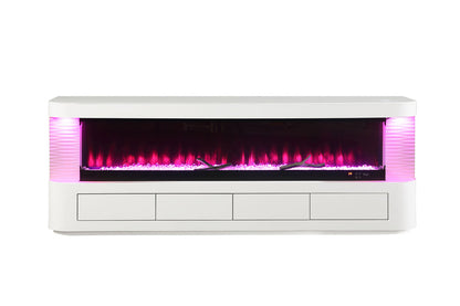 Furniture of America - Luken 71" TV Stand w/ Electric Fireplace in White - FM-AC8010WH-TV View 10
