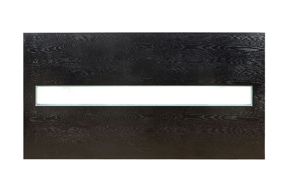 Furniture of America - Luminar Glass-Insert Dining Table in Black - CM3559T View 2