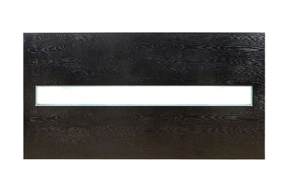 Furniture of America - Luminar Glass-Insert Dining Table in Black - CM3559T View 2