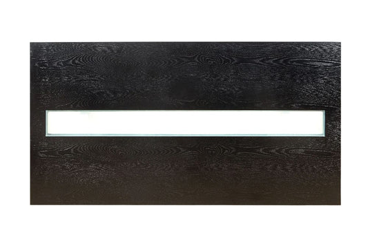 Furniture of America - Luminar Glass-Insert Dining Table in Black - CM3559T View 2