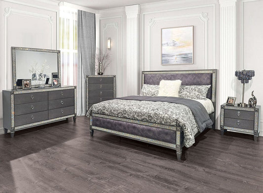 Furniture of America - Lyanne 5 Pc. Queen Bedroom Set w/ Chest in Gray - FM7240GY-Q-5PC-CHEST View 1
