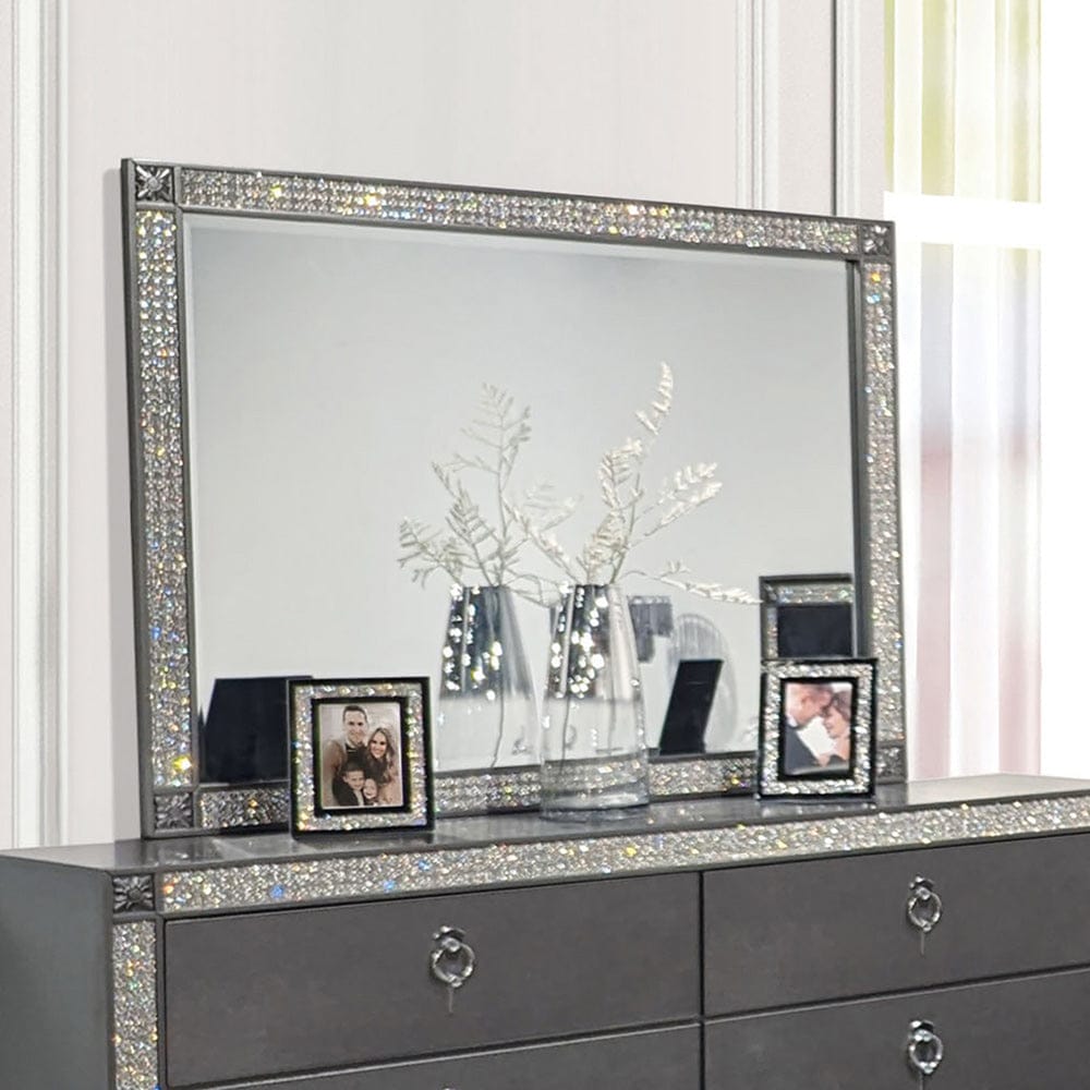 Furniture of America - Lyanne Mirror in Gray - FM7240GY-M View 1