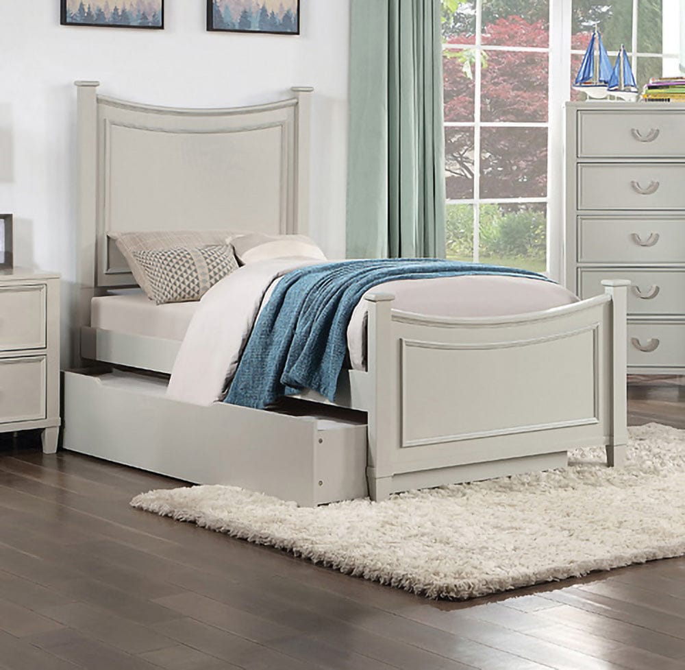Furniture of America - Lycorida Twin Bed w/ Trundle in Light Gray - CM7477GY-T-BED+TR View 1