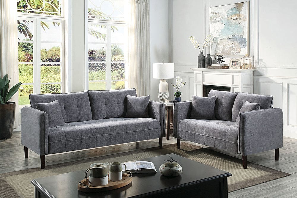 Furniture of America - Lynda Sofa w/ Pillows in Dark Gray - CM6736DG-SF View 2