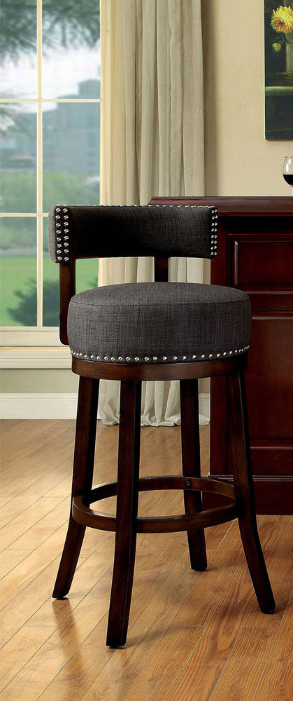 Furniture of America - Lynsey 25" Bar Stool in Dark Oak/Gray - CM-BR6252GY-24-2PK View 1