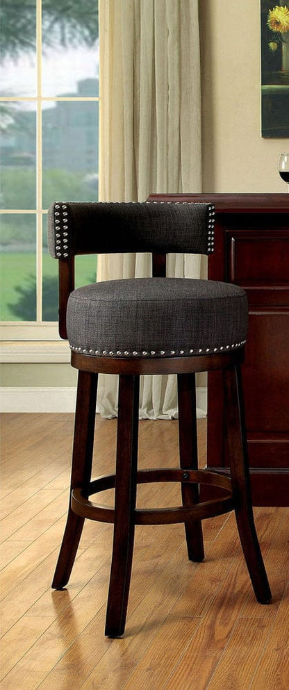 Furniture of America - Lynsey 30" Bar Stool in Dark Oak/Gray - CM-BR6252GY-29-2PK View 1