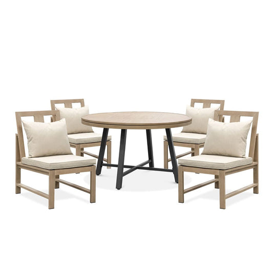 Furniture of America - Lyon 5 Pc. Game Table Set w/ 4 Armless Chairs in Black/Natural/Brown - GM-2018-5PC-20 View 1