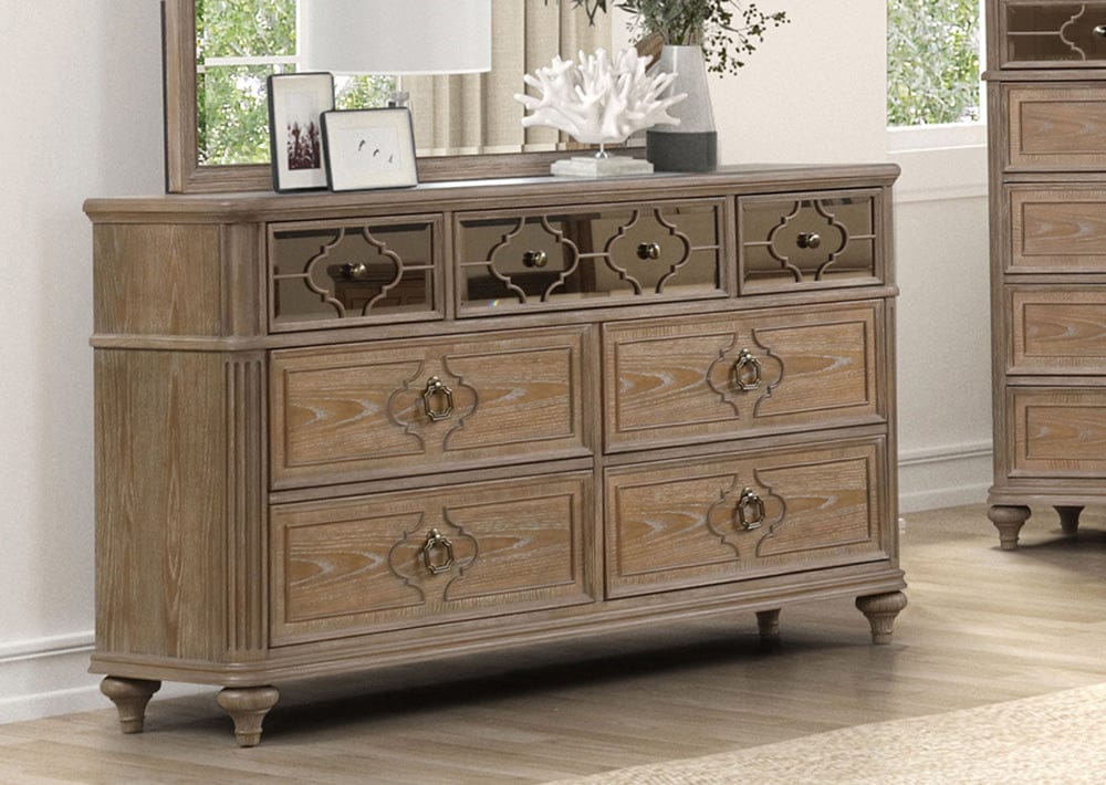 Furniture of America - Lyris Dresser in Rustic Oak - FM7417AK-D View 1