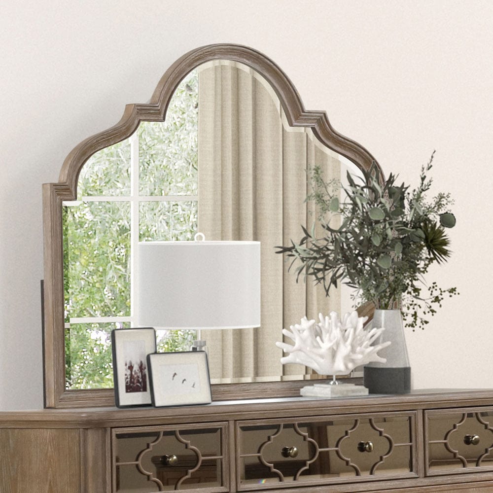 Furniture of America - Lyris Mirror in Rustic Oak - FM7417AK-M View 1