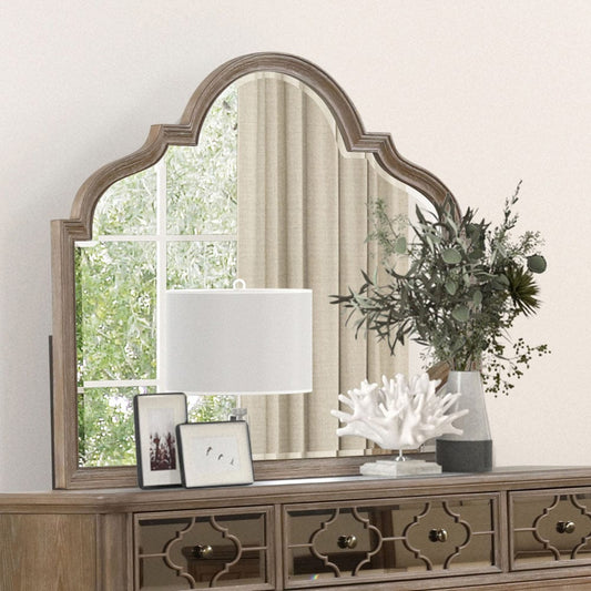 Furniture of America - Lyris Mirror in Rustic Oak - FM7417AK-M View 1