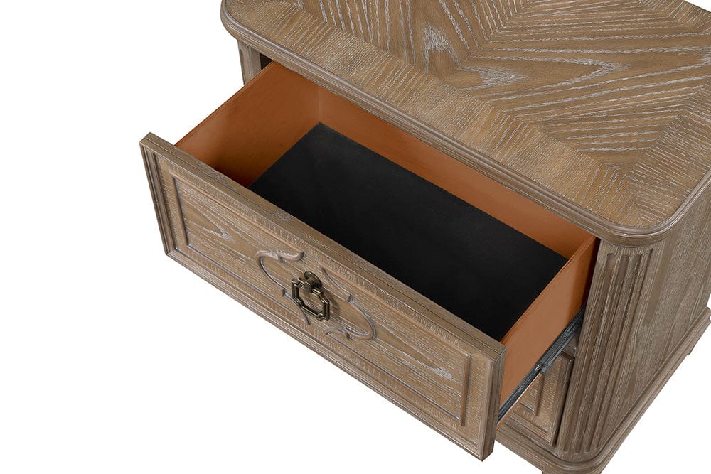 Furniture of America - Lyris Nightstand in Rustic Oak - FM7417AK-N View 4