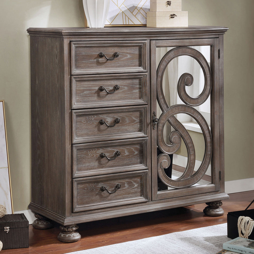 Furniture of America - Lysandra Armoire in Rustic Natural - CM7661AR View 1