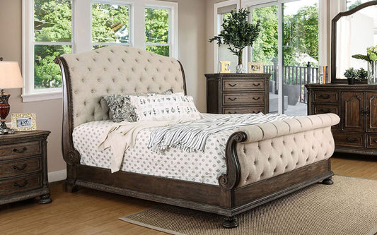 Furniture of America - Lysandra E.King Bed in Rustic Natural Tone, Beige - CM7663EK-BED View 1