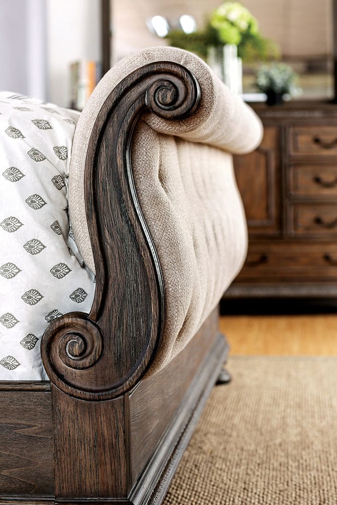Furniture of America - Lysandra Queen Bed in Rustic Natural Tone, Beige - CM7663Q-BED View 4