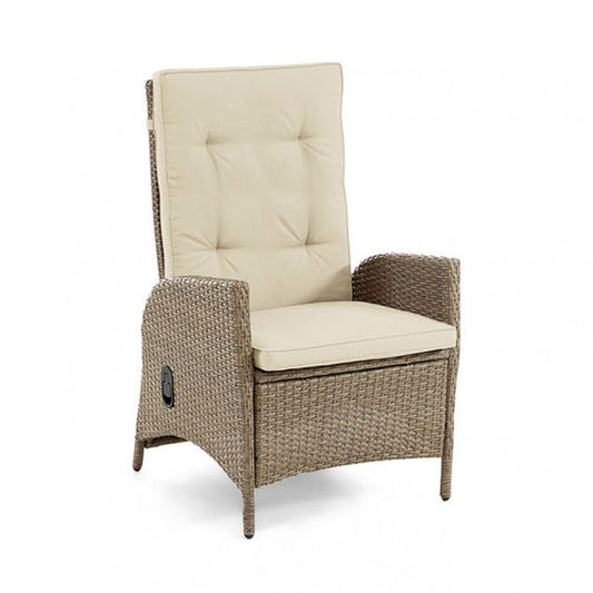 Furniture of America - Mackay 2 Reclining Chairs + 2 Ottomans in Beige/Natural Teak - GM-2002-4PC