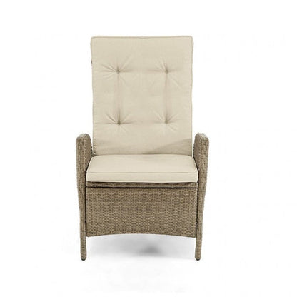 Furniture of America - Mackay 2 Reclining Chairs + 2 Ottomans in Beige/Natural Teak - GM-2002-4PC