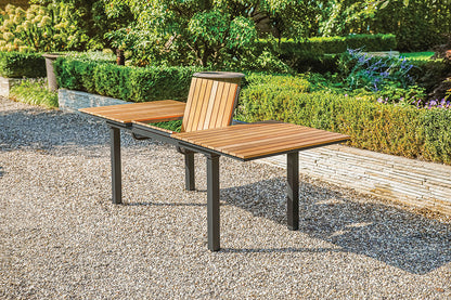 Furniture of America - Mackay Extendable Patio Dining Table in Gun Metal/Natural Teak - GM-2001 View 3