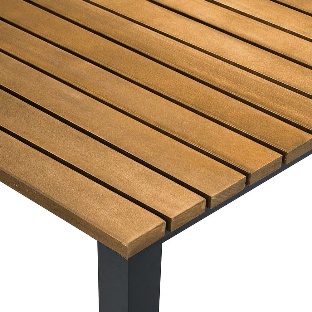 Furniture of America - Mackay Patio Dining Table in Gun Metal/Natural Teak - GM-2004 View 2