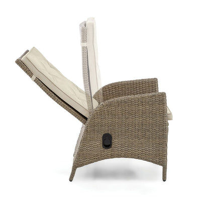 Furniture of America - Mackay Reclining Chair Set of 2 in Beige/Natural Teak - GM-2002-2PK View 2