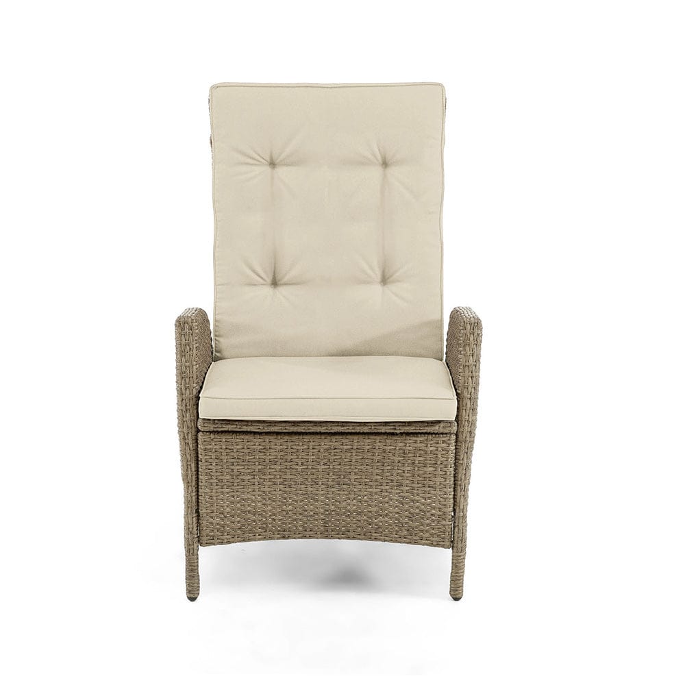 Furniture of America - Mackay Reclining Chair Set of 2 in Beige/Natural Teak - GM-2002-2PK View 3