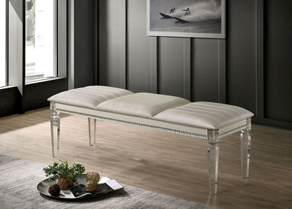 Furniture of America - Maddie Bench in Pearl White - CM7899BN View 1