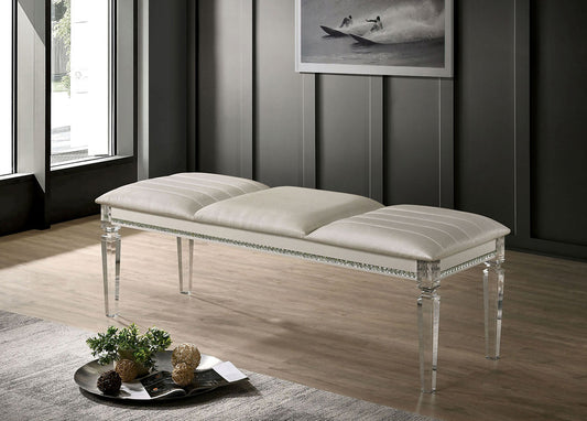 Furniture of America - Maddie Bench in Pearl White - CM7899BN View 1
