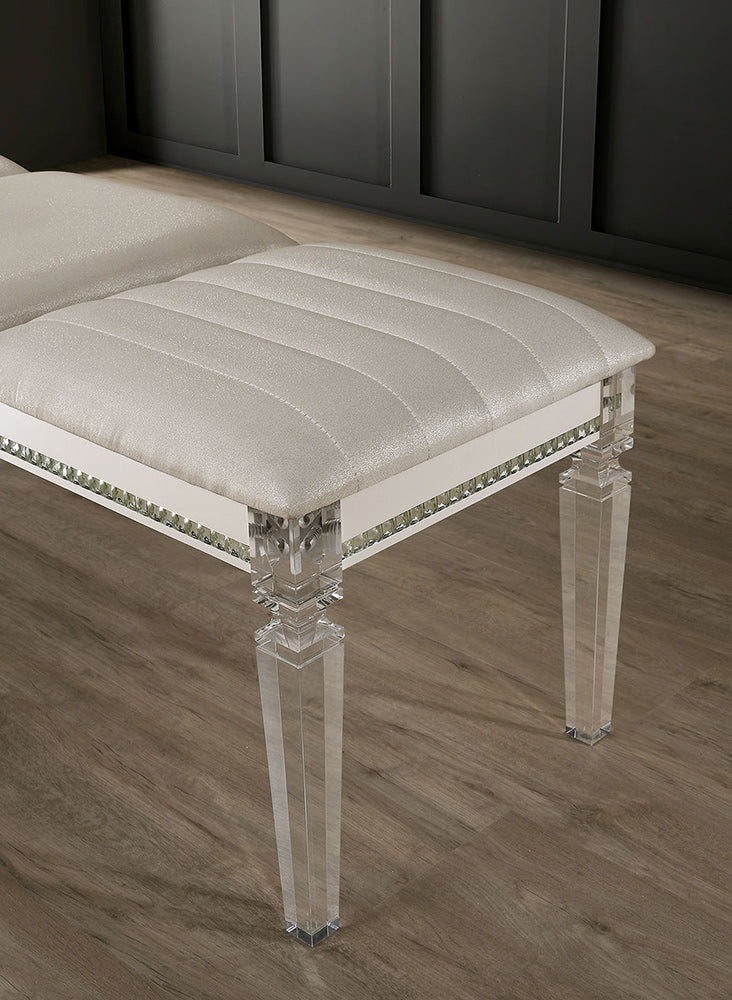 Furniture of America - Maddie Bench in Pearl White - CM7899BN View 2