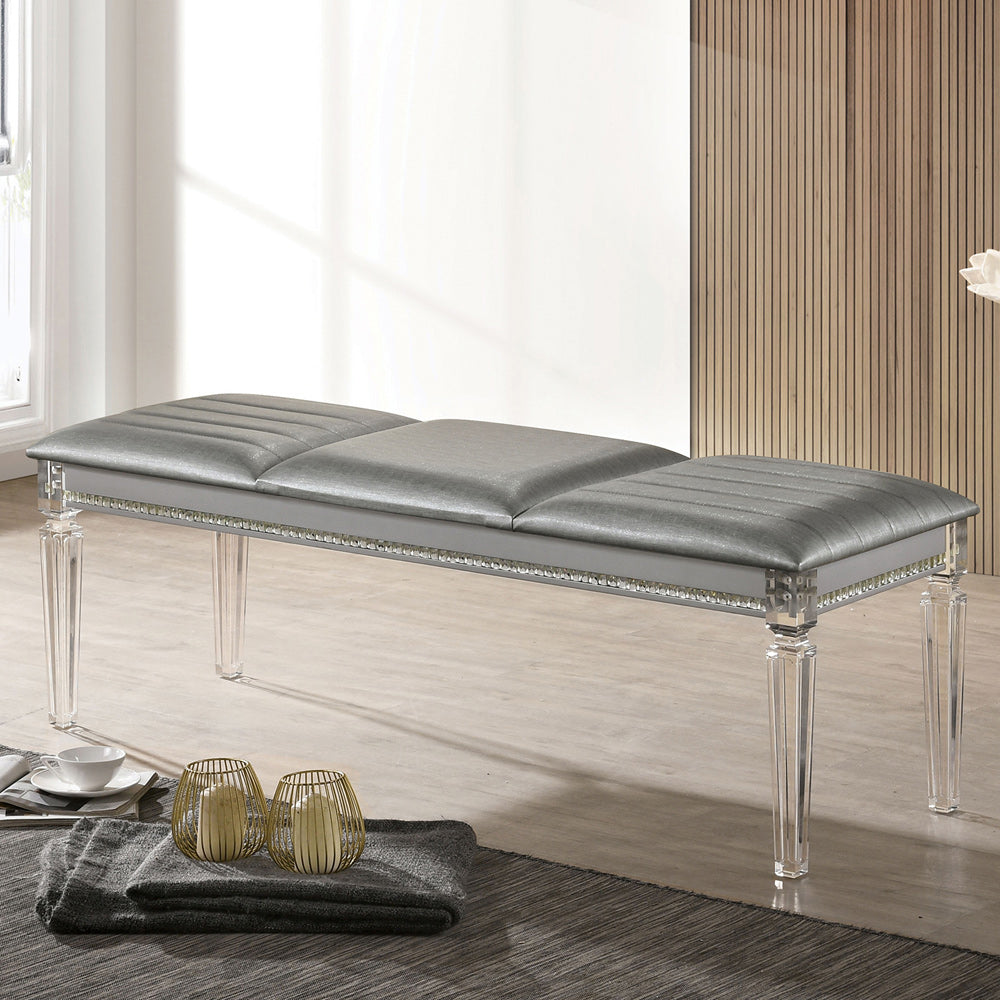 Furniture of America - Maddie Bench in Silver - CM7899SV-BN View 1