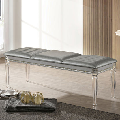 Furniture of America - Maddie Bench in Silver - CM7899SV-BN View 1