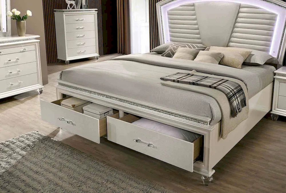 Furniture of America - Maddie - Cal.King Bed, Pearl White - CM7899CK-BED view 2