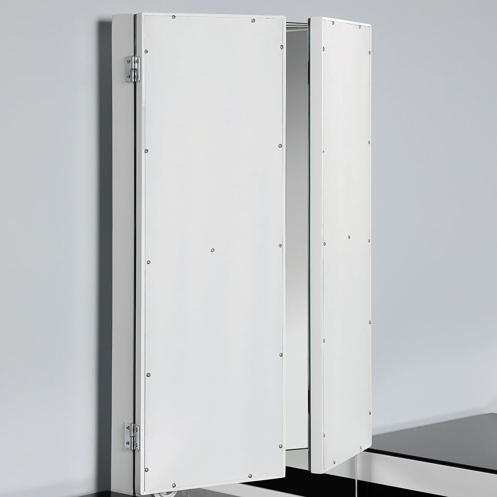 Furniture of America - Madonna Vanity Set in White/Black - CM-DK824WH-PK View 4