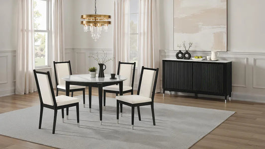 Furniture of America - Maidstone - 4 Pc. Round Dining Table Set - FM32001BK-RT-5PC view 2